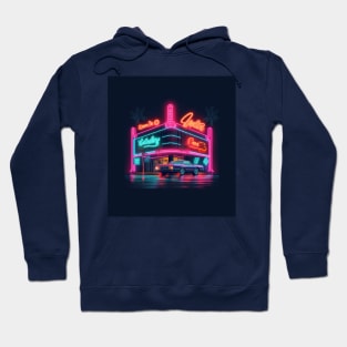 Neon Cruise: Classic Cars and Retro Delights Hoodie